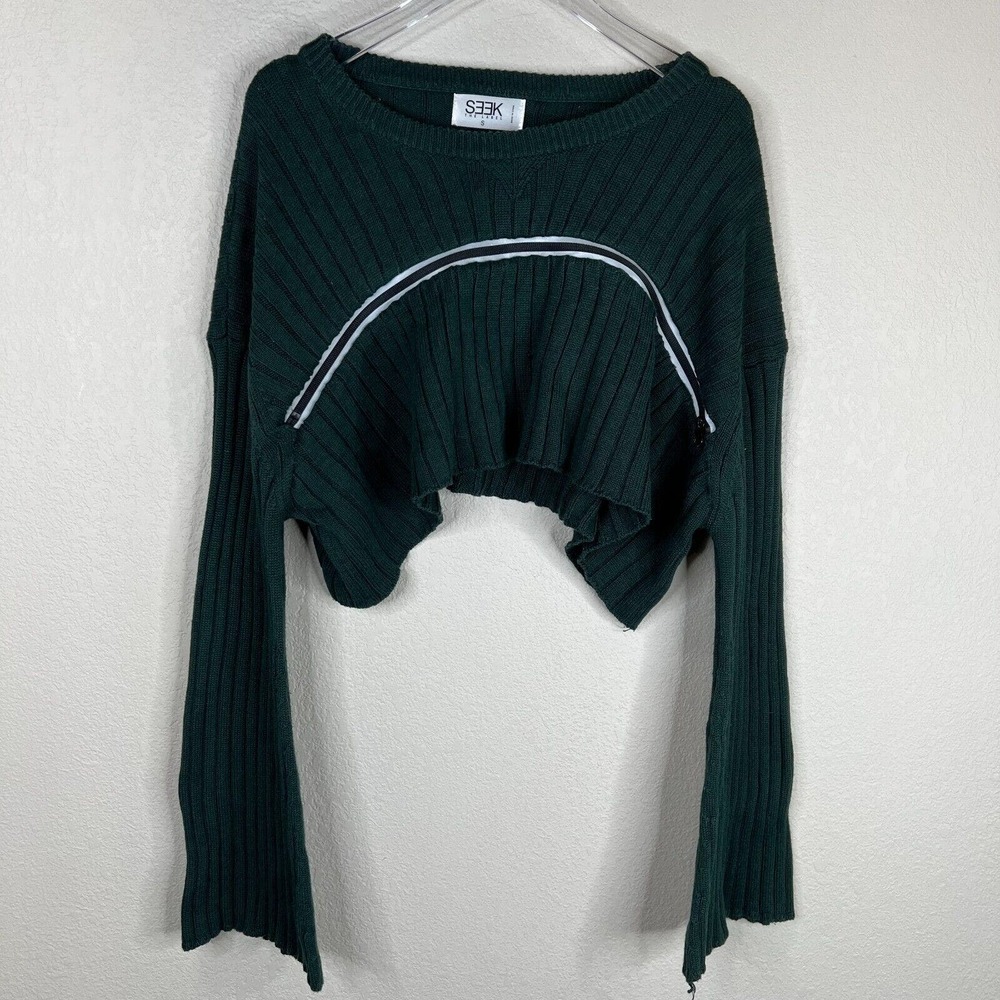 Seek the Label Women's Pullover Sweater Long Sleeve Teal Blue Size Small